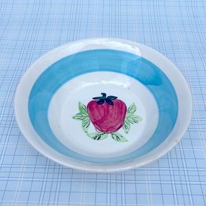 Vintage Ironstone Strawberry Hand Painted Bowl Japan Retro Kitsch Fruit Bowl